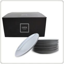 OTIX Dinerborden Bordenset 12 Persoons Grijs 26cm Aardewerk POPLAR -Bestekwinkel 021a37b701234f7d8973ae488f74616c