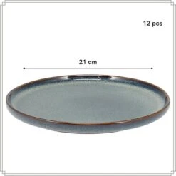 OTIX Ontbijtborden 12 Persoons 21cm Dessertbord Blauw Aardewerk EBONY -Bestekwinkel 02fa1cfe83dd4495b4bbc82a6c5e3263