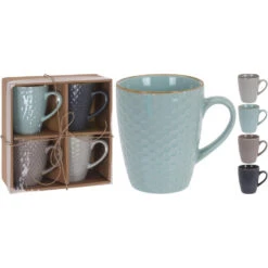 Excellent Houseware Bekers Koffiekopjes - 4x - Gekleurd - 300 Ml -Bestekwinkel 03a2e02209754fcfb2f089c15316cb31