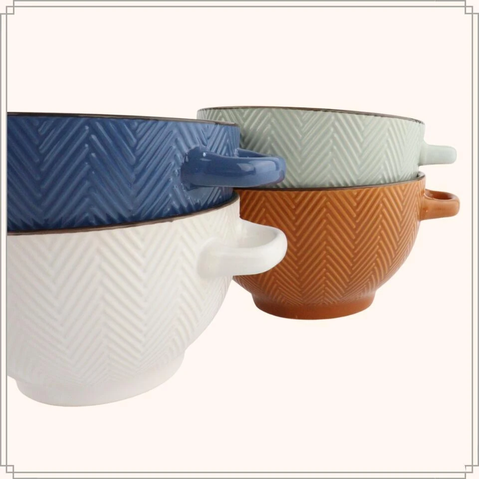OTIX Soepkommen Met Oor Set Van 4 Verschillende Kleuren Soeptassen Aardewerk 6 OTIX Soepkommen Met Oor Set Van 4 Verschillende Kleuren Soeptassen Aardewerk - Afbeelding 4