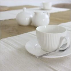 OTIX Koffiekopjes Met Oor En Schotel Set Van 6 200ml Wit Porselein LUNA -Bestekwinkel 07ff421ef6a643eab2a87e753cf7726b