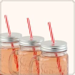 OTIX Mason Jar Drinkbeker Met Rietje Set Van 4 Zilvere Dop 450 Ml -Bestekwinkel 0d14d25c5f4e497e9d1d28ea2ad982fd