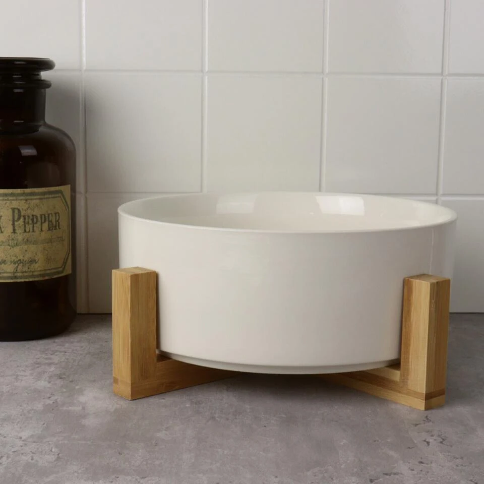 Orange85 Slakom Saladeschaal Saladecouverts Saladebestek Set Wit Bamboe 4 Orange85 Slakom Saladeschaal Saladecouverts Saladebestek Set Wit Bamboe - Afbeelding 2