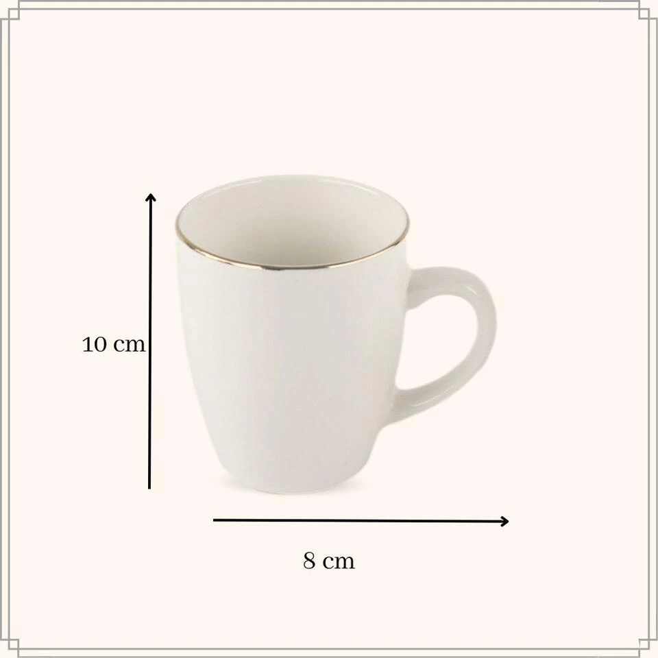 OTIX Mokken Set Wit Met Goud 200ml Porselein 6 Stuks DAISY 6 OTIX Mokken Set Wit Met Goud 200ml Porselein 6 Stuks DAISY - Afbeelding 4