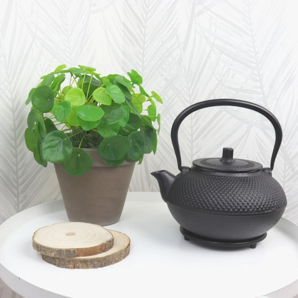 Orange85 Theepot Met Onderzetter Tetsubin Japans Theebus Zwart 1.5L Gietijzer 4 Orange85 Theepot Met Onderzetter Tetsubin Japans Theebus Zwart 1.5L Gietijzer - Afbeelding 2