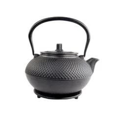 Orange85 Theepot Met Onderzetter Tetsubin Japans Theebus Zwart 1.5L Gietijzer