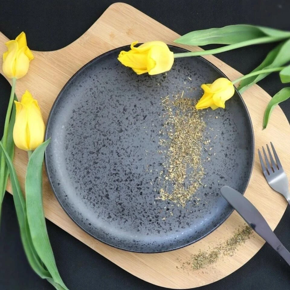 Orange85 Dinerbord Zwart 2 Stuks Aardewerk 26cm 4 Orange85 Dinerbord Zwart 2 Stuks Aardewerk 26cm - Afbeelding 2