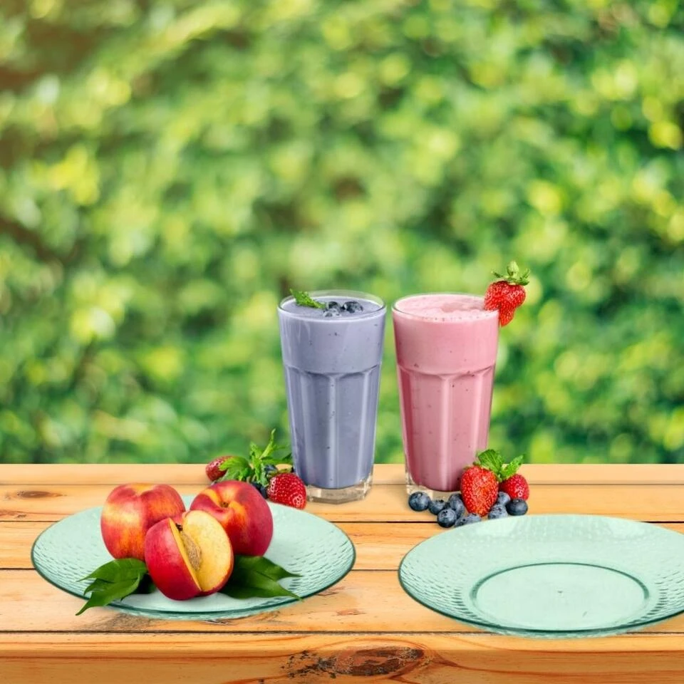 Orange85 Borden Set Van 6 Stuks Groen Transparant Plastic Kunststof 4 Orange85 Borden Set Van 6 Stuks Groen Transparant Plastic Kunststof - Afbeelding 2