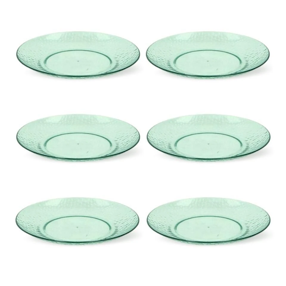 Orange85 Borden Set Van 6 Stuks Groen Transparant Plastic Kunststof 3 Orange85 Borden Set Van 6 Stuks Groen Transparant Plastic Kunststof