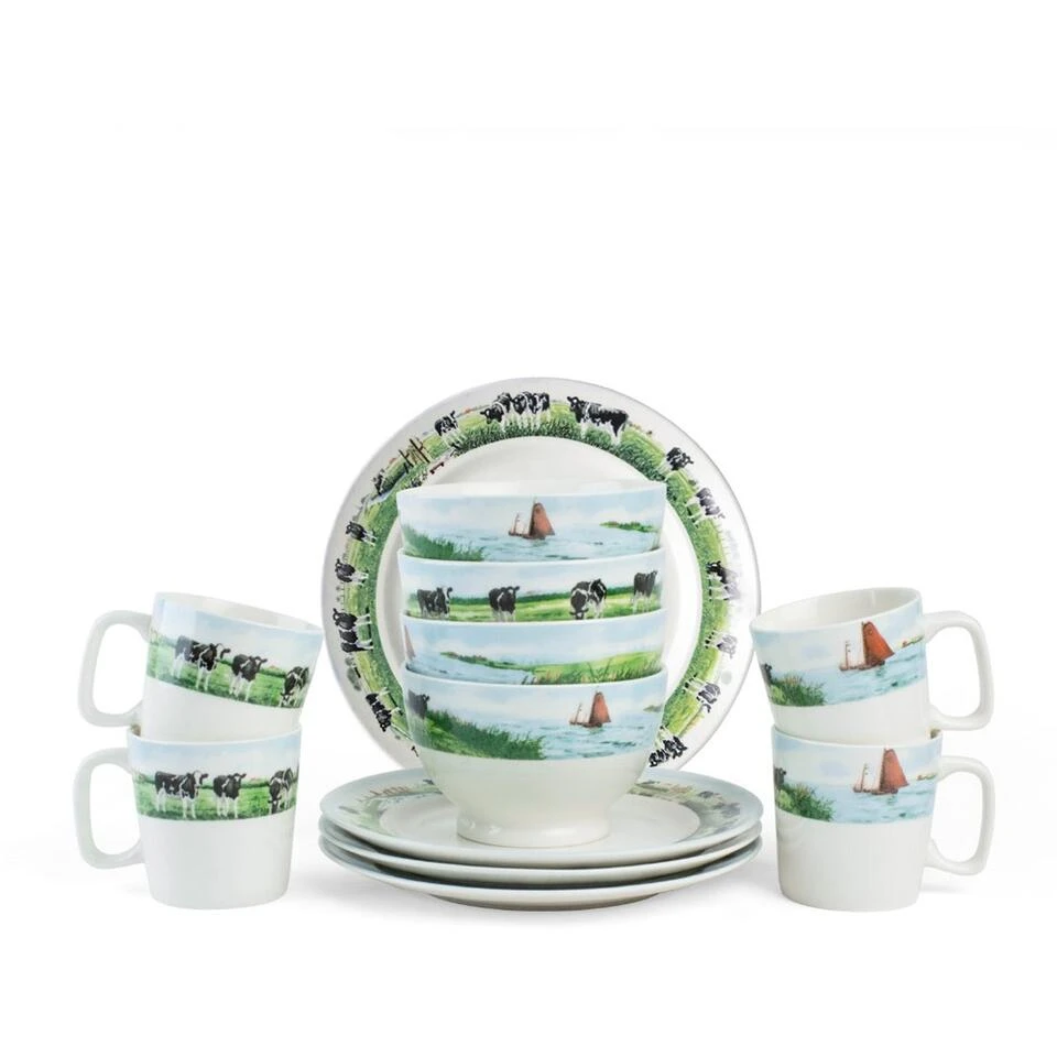 Wiebe Van Der Zee Set 12 Delig Servies 4 Persoons Beste Stuurlui 4 Wiebe Van Der Zee Set 12 Delig Servies 4 Persoons Beste Stuurlui - Afbeelding 2