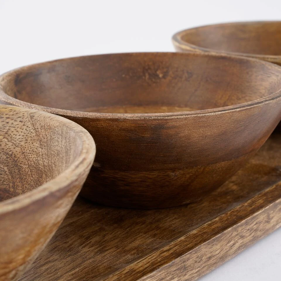 Mica Decorations Tomar Schaaltjes En Dienblad - Donkerbruin 4 Mica Decorations Tomar Schaaltjes En Dienblad - Donkerbruin - Afbeelding 2