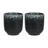 Krumble Koffie Kopje - 200 Ml - Keramiek - Zwart Met Witte Spetters - Set Van 2 -Bestekwinkel 1000071223