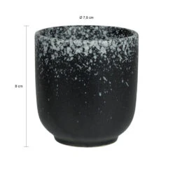Krumble Koffie Mok - 200 Ml - Keramiek - Zwart Met Witte Spetters - Set Van 6 8 Krumble Koffie Mok - 200 Ml - Keramiek - Zwart Met Witte Spetters - Set Van 6 -Bestekwinkel 1000071224 0102