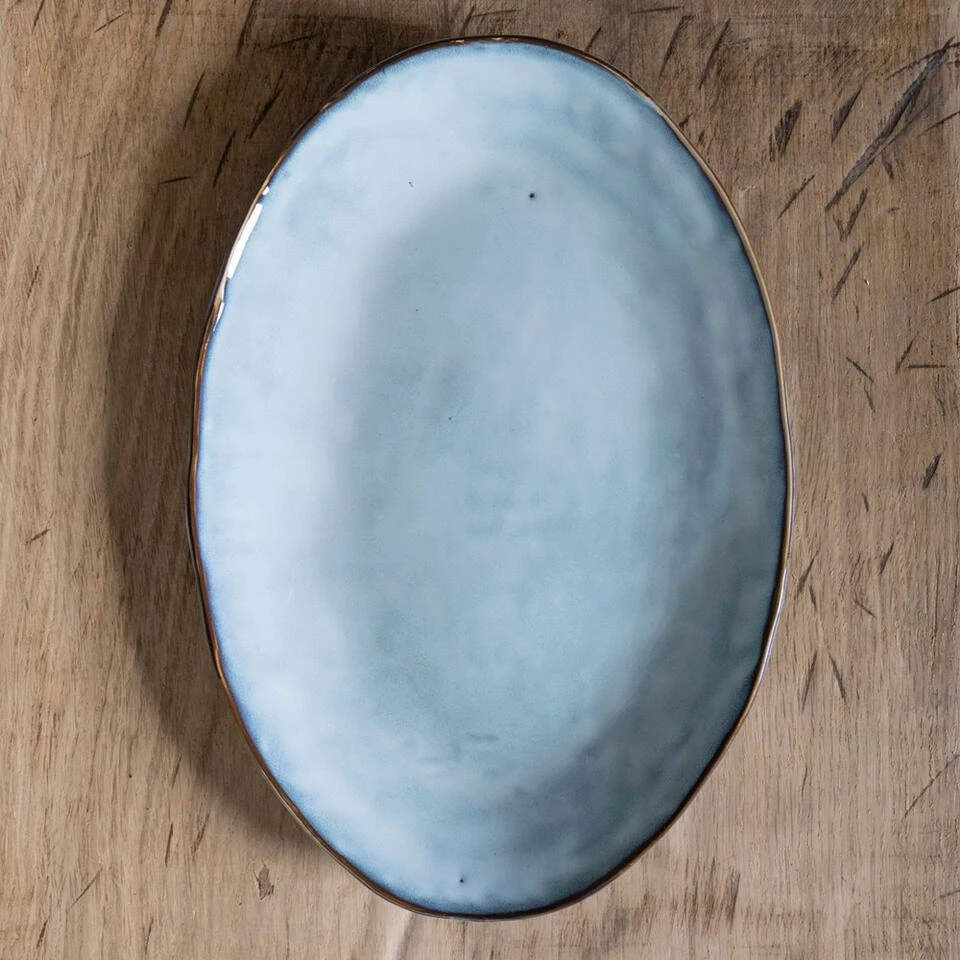 Dutch Rose Ovale Schaal 34x23 Cm Blauw 5 Dutch Rose Ovale Schaal 34x23 Cm Blauw - Afbeelding 3