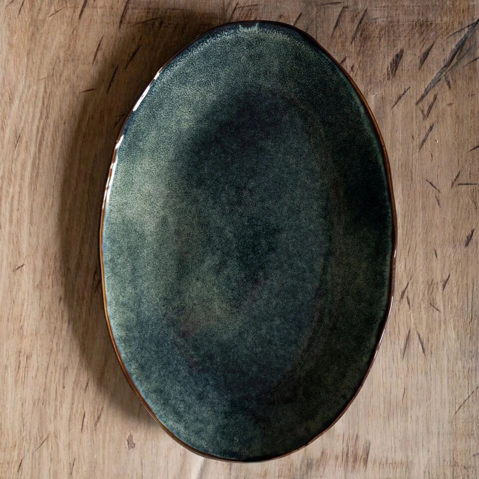 Dutch Rose Ovale Schaal 34x23 Cm Groen 5 Dutch Rose Ovale Schaal 34x23 Cm Groen - Afbeelding 3