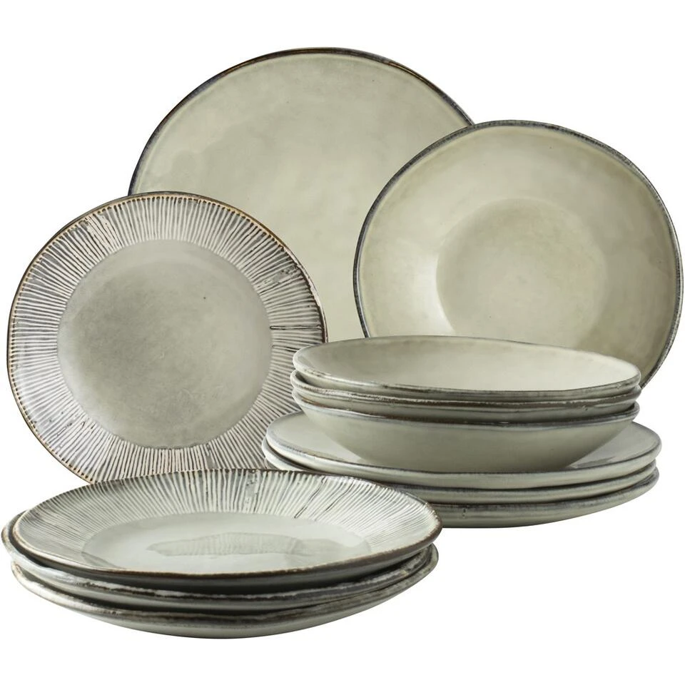 Dutch Rose Giftset 12 Delig Servies Creme 4 Dutch Rose Giftset 12 Delig Servies Creme - Afbeelding 2