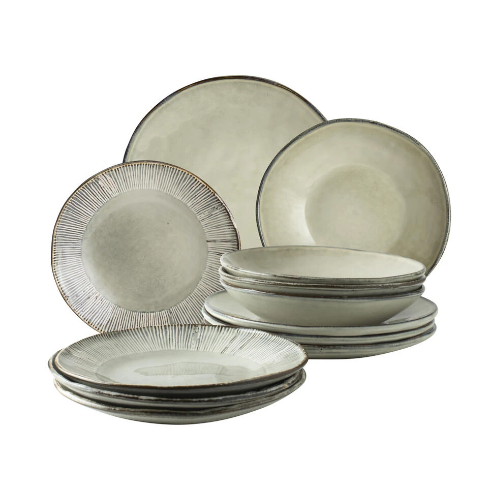 Dutch Rose Giftset 12 Delig Servies Creme 3 Dutch Rose Giftset 12 Delig Servies Creme