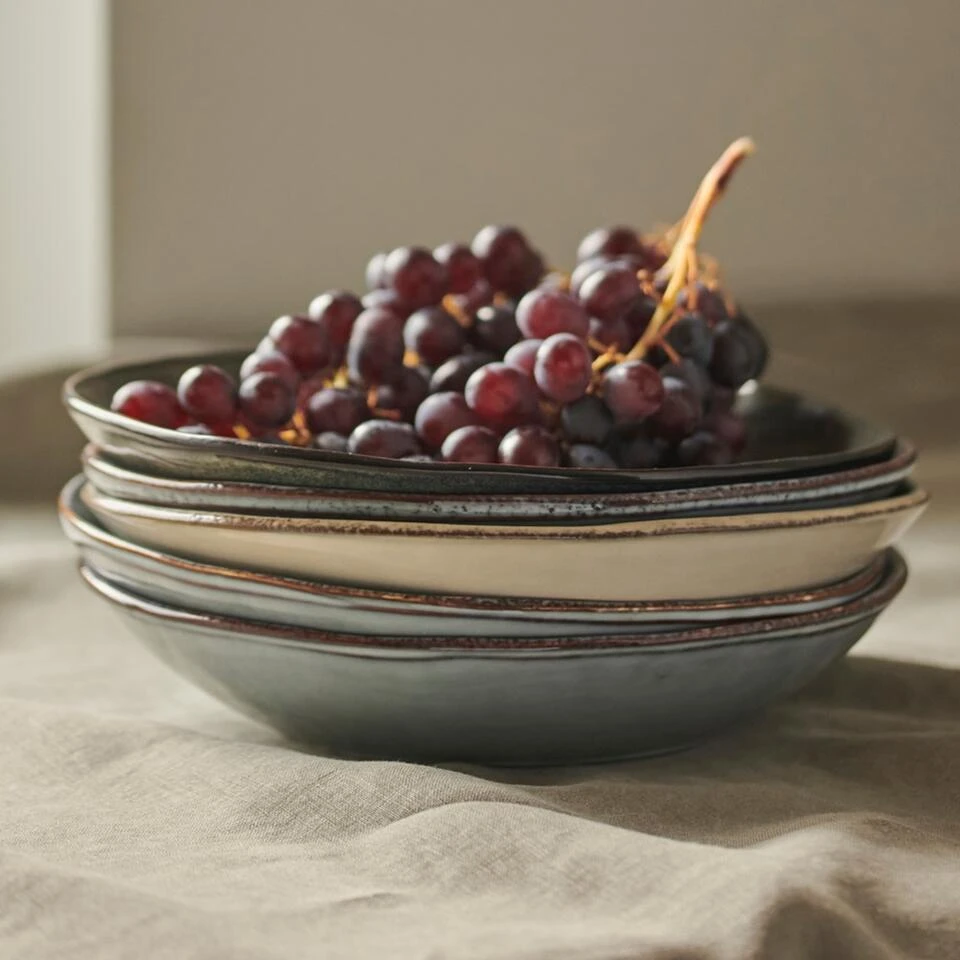 Dutch Rose Giftset 4 Borden Diep 23,5 Cm Blauw 6 Dutch Rose Giftset 4 Borden Diep 23,5 Cm Blauw - Afbeelding 4