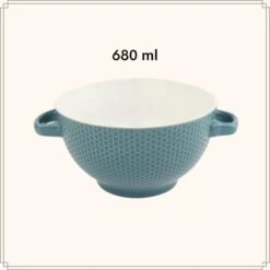 OTIX Soepkommen Met Oor Set Van 4 Verschillende Kleuren Aardewerk 680 Ml -Bestekwinkel 1000089108 0111
