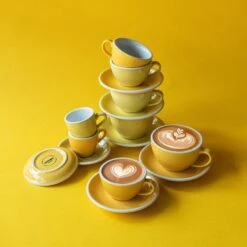 Egg Koffiekop Met Schotel - Set Van 2 - 150ml - Geel -Bestekwinkel 1000093473 0103