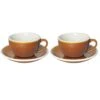 Egg Cappuccinokop Met Schotel - Set Van 2 - 250ml - Caramel -Bestekwinkel 1000093477