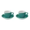 Egg Espressokop Met Schotel - Set Van 2 - 80ml - Groenblauw