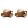 Egg Espressokop Met Schotel - Set Van 2 - 80ml - Caramel -Bestekwinkel 1000093502