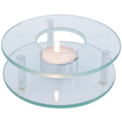 Merkloos Theepot Rechaud/warmhoudplaat - Glas - Theelichtje - D12 X H4 Cm