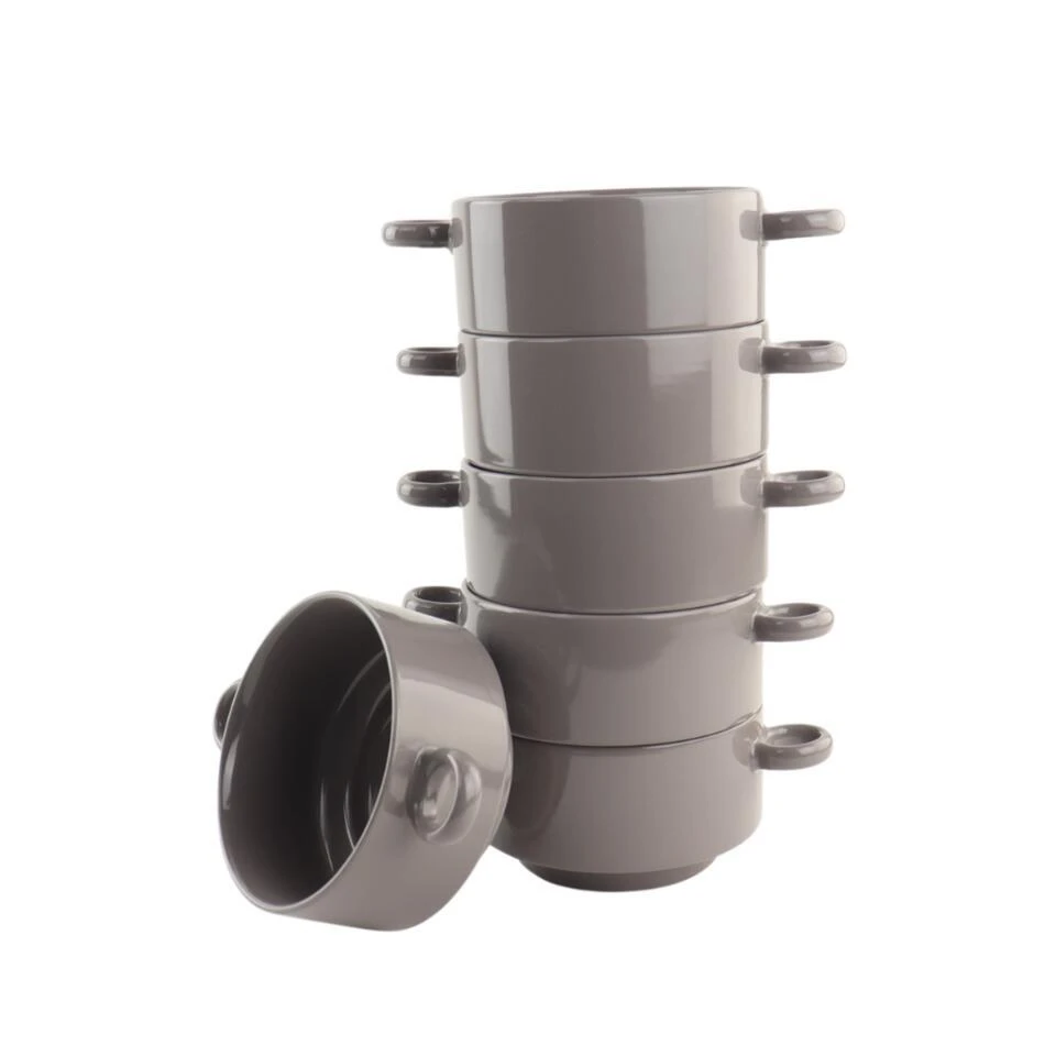 OTIX Soepkommen Met Oor 6 Stuks Grijs Soeptassen 510ml Aardewerk 3 OTIX Soepkommen Met Oor 6 Stuks Grijs Soeptassen 510ml Aardewerk