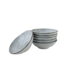 OTIX Soepkommen 6 Stuks Blauw 15cm Soeptassen Keramiek BLUEBELL