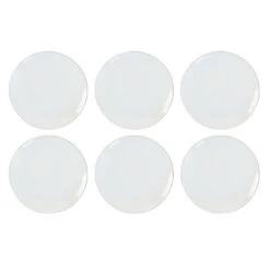 OTIX Dinerborden Borden Set Van 6 Stuks 26cm Wit Met Gouden Rand Porselein