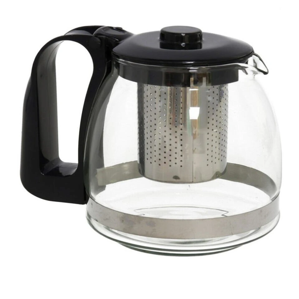 Merkloos Gerimport Theepot Met Theefilter - Glas - 700 Ml - Zwart 3 Merkloos Gerimport Theepot Met Theefilter - Glas - 700 Ml - Zwart