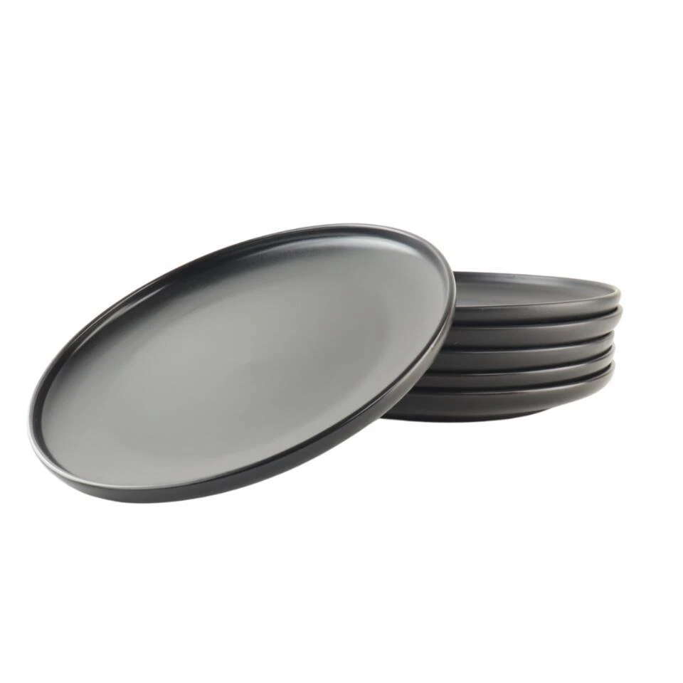 OTIX Diner Bordenset 6 Persoons Zwart 27cm Keramiek WILLOW 3 OTIX Diner Bordenset 6 Persoons Zwart 27cm Keramiek WILLOW