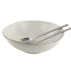 OTIX Saladeschaal Slakom Serveerschaal 24cm Beige Porselein LILY