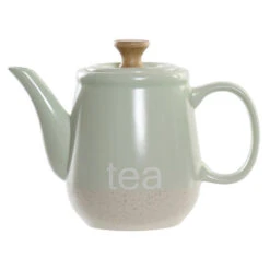 Merkloos Items Kitchen Theepot Ceylon - Keramiek - 1000 Ml - Groen/beige