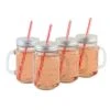 OTIX Mason Jar Drinkbeker Met Rietje Set Van 4 Zilvere Dop 450 Ml 1 OTIX Mason Jar Drinkbeker Met Rietje Set Van 4 Zilvere Dop 450 Ml -Bestekwinkel 1000123819