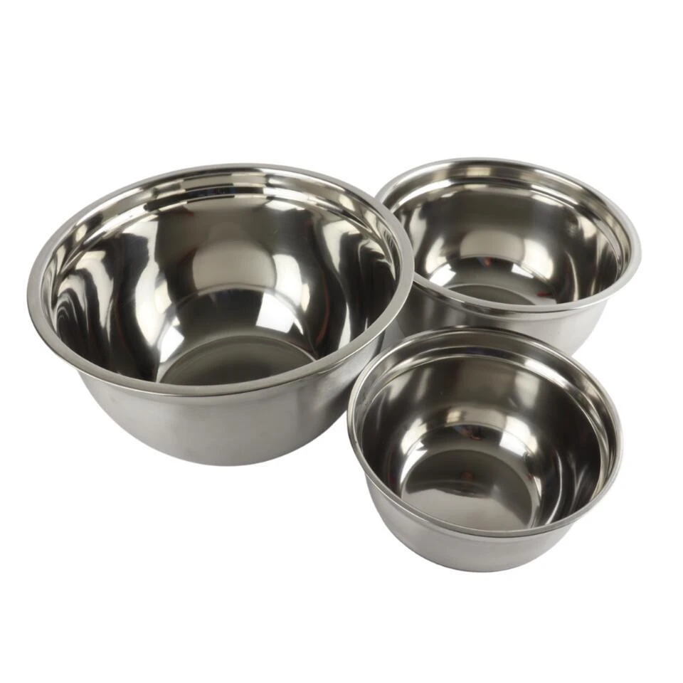 OTIX Beslagkom Mengkom Bakken Set Van 3 RVS Beslagkommen 3 OTIX Beslagkom Mengkom Bakken Set Van 3 RVS Beslagkommen