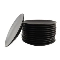 OTIX Ontbijtborden Bordenset Van 12 Stuks 21cm Zwart Aardewerk IVY