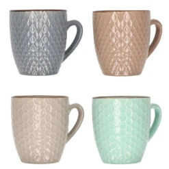 Excellent Houseware Koffiekopjes - 4x - Multi-kleur -200 Ml