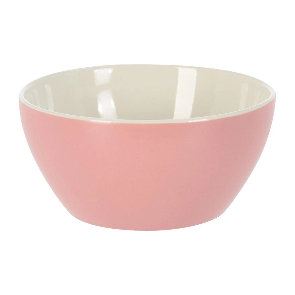 Excellent Houseware Kommen/schaaltjes - D14 X H6.5 Cm - Lichtroze 2 Excellent Houseware Kommen/schaaltjes - D14 X H6.5 Cm - Lichtroze