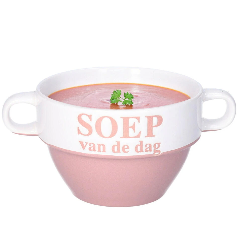 Merkloos Soepkommen - Soep Van De Dag - Oud Roze - Stapelbaar 3 Merkloos Soepkommen - Soep Van De Dag - Oud Roze - Stapelbaar