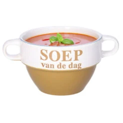Merkloos Soepkommen - Soep Van De Dag - Cappuccino Bruin - Stapelbaar