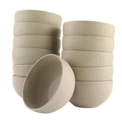 OTIX Soepkommen Zonder Oor Set Van 12 Schaaltjes 600ml Caramel TEAK