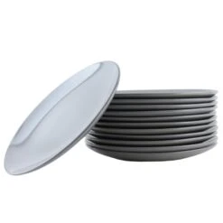 OTIX Dinerborden Bordenset 12 Persoons Grijs 26cm Aardewerk POPLAR