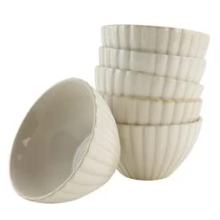 OTIX Kommen Set Van 6 Soepkom Ontbijtkom Schaal 14cm Wit Keramiek SOLIS