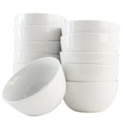 OTIX Soepkommen Zonder Oor Set Van 12 Schaaltjes Wit Porselein BIRCH