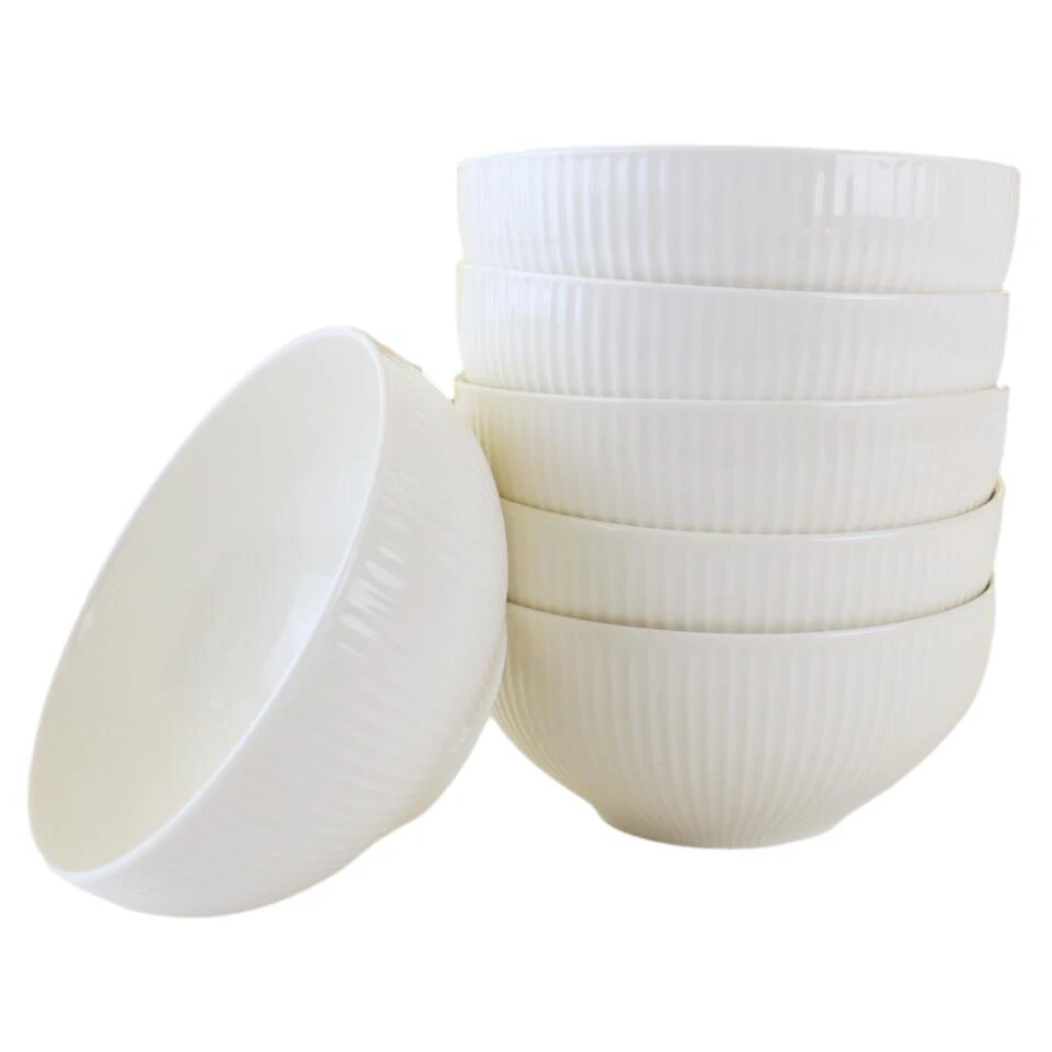 OTIX Soepkommen Zonder Oor Set Van 6 Schaaltjes 600ml Wit Porselein LUNA 3 OTIX Soepkommen Zonder Oor Set Van 6 Schaaltjes 600ml Wit Porselein LUNA