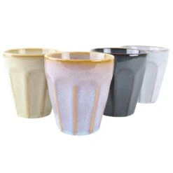 OTIX Koffie Kopjes 4 Stuks 250 Ml Zonder Oor Koffietassen Porselein Hittebest...