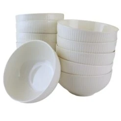 OTIX Soepkommen Zonder Oor Set Van 12 Schaaltjes 600ml Wit Porselein