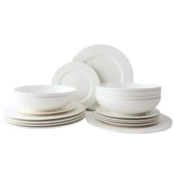 OTIX Serviesset 18-delig Bordenset 6-persoons Ontbijtborden Dinerbo...